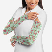 Green Paniolo Palaka Hawaiian Cowgirl Christmas Arm Sleeves LT9 - Polynesian Pride