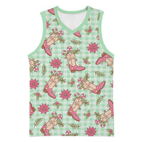 Green Paniolo Palaka Hawaiian Cowgirl Christmas Basketball Jersey LT9 Unisex Green - Polynesian Pride