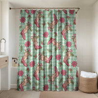 Green Paniolo Palaka Hawaiian Cowgirl Christmas Bathroom Set - Polynesian Pride