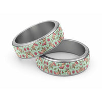 Green Paniolo Palaka Hawaiian Cowgirl Christmas Classic Ring LT9 Sliver Green - Polynesian Pride