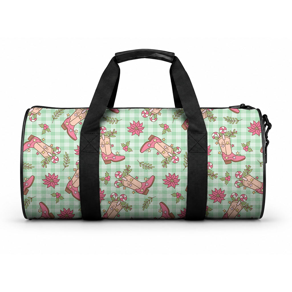 Green Paniolo Palaka Hawaiian Cowgirl Christmas Duffle Bag LT9 One size Green - Polynesian Pride