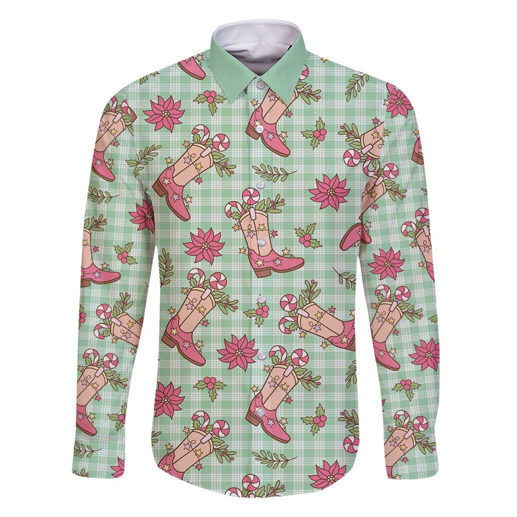 Green Paniolo Palaka Hawaiian Cowgirl Christmas Family Matching Mermaid Dress and Hawaiian Shirt - Polynesian Pride