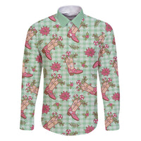 Green Paniolo Palaka Hawaiian Cowgirl Christmas Family Matching Puletasi and Hawaiian Shirt - Polynesian Pride