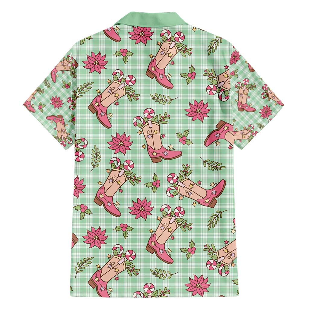 Green Paniolo Palaka Hawaiian Cowgirl Christmas Hawaiian Shirt - Polynesian Pride