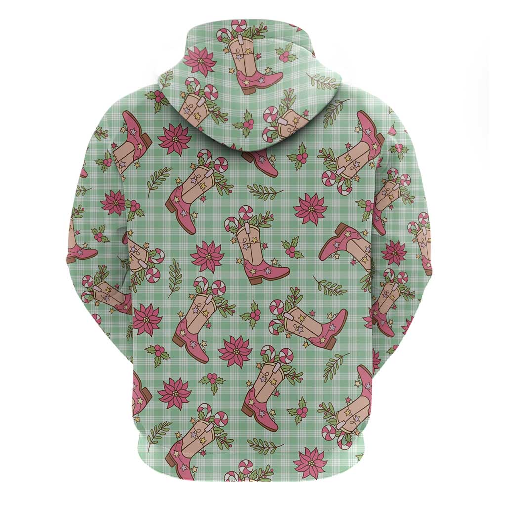 Green Paniolo Palaka Hawaiian Cowgirl Christmas Hoodie - Polynesian Pride