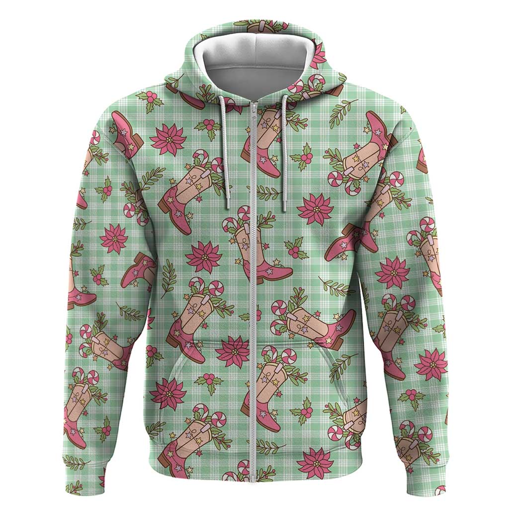 Green Paniolo Palaka Hawaiian Cowgirl Christmas Hoodie - Polynesian Pride