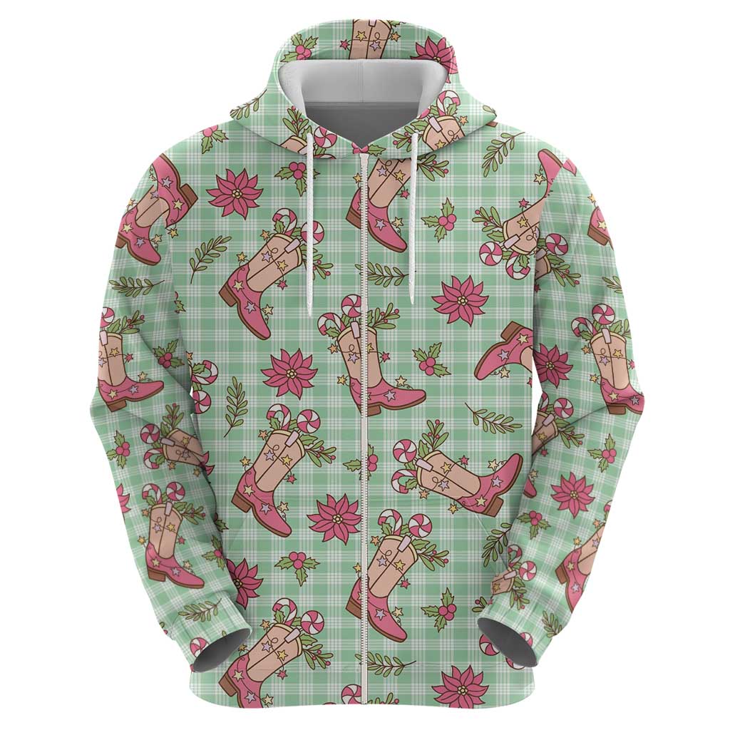 Green Paniolo Palaka Hawaiian Cowgirl Christmas Hoodie - Polynesian Pride
