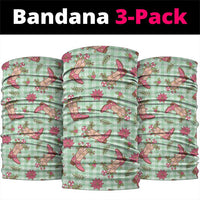 Green Paniolo Palaka Hawaiian Cowgirl Christmas Neck Gaiter - Polynesian Pride