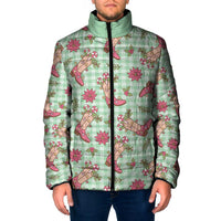 Green Paniolo Palaka Hawaiian Cowgirl Christmas Padded Jacket LT9 Men Green - Polynesian Pride