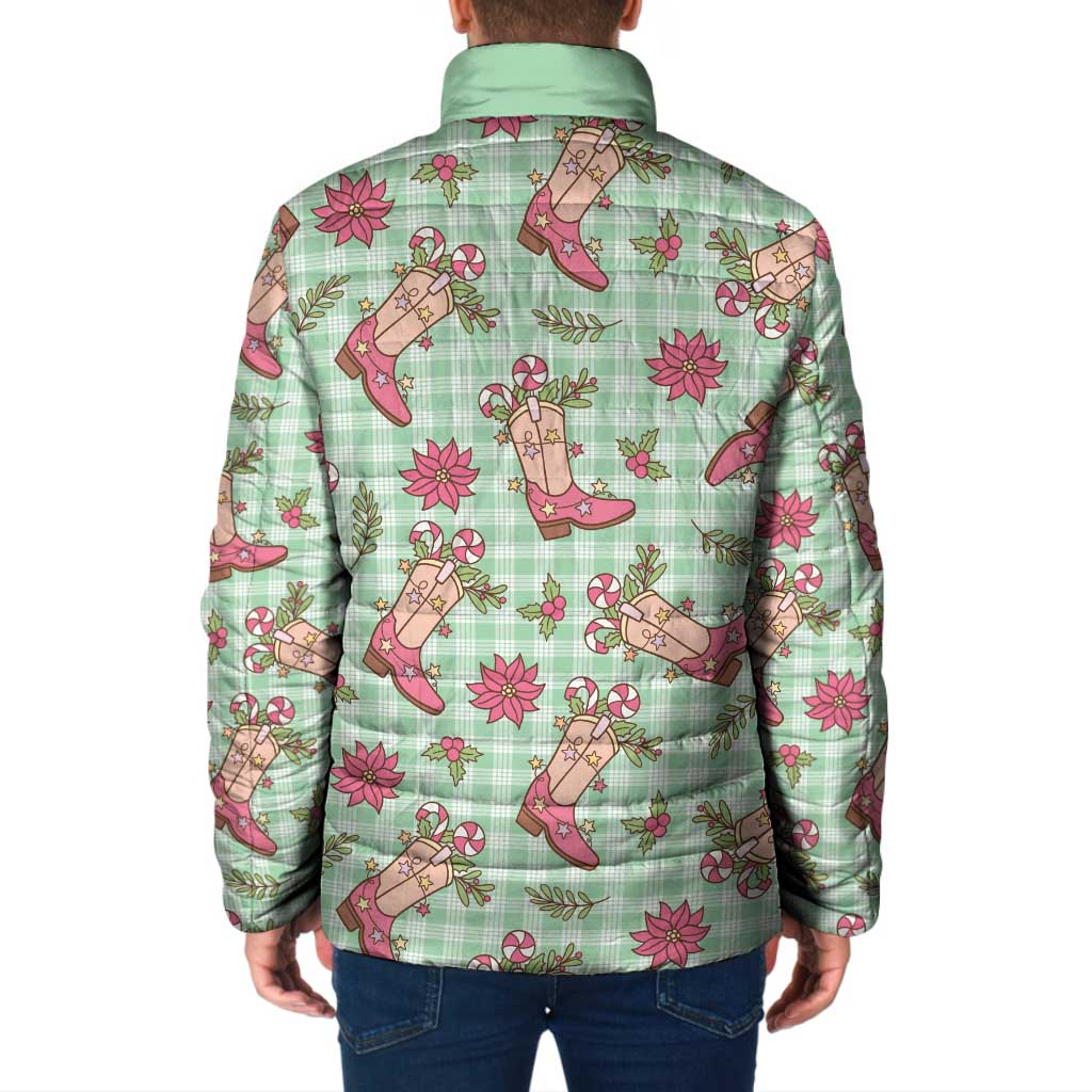 Green Paniolo Palaka Hawaiian Cowgirl Christmas Padded Jacket LT9 - Polynesian Pride