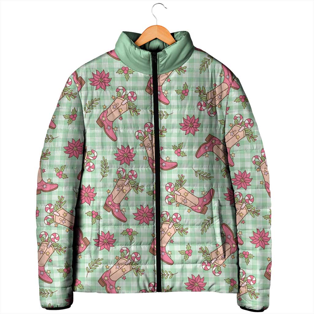 Green Paniolo Palaka Hawaiian Cowgirl Christmas Padded Jacket LT9 - Polynesian Pride