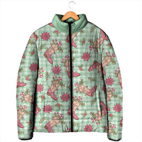 Green Paniolo Palaka Hawaiian Cowgirl Christmas Padded Jacket LT9 - Polynesian Pride