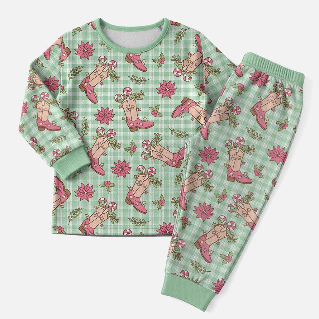 Green Paniolo Palaka Hawaiian Cowgirl Christmas Pajama Set LT9 Men Green - Polynesian Pride