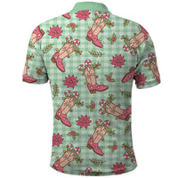 Green Paniolo Palaka Hawaiian Cowgirl Christmas Polo Shirt - Polynesian Pride