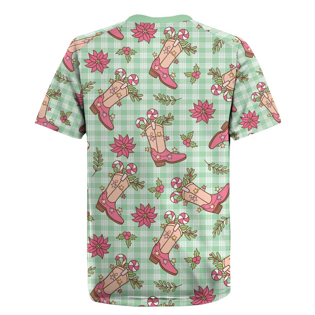 Green Paniolo Palaka Hawaiian Cowgirl Christmas Rugby Jersey - Polynesian Pride