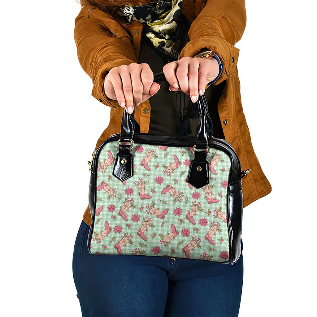 Green Paniolo Palaka Hawaiian Cowgirl Christmas Shoulder Handbag - Polynesian Pride