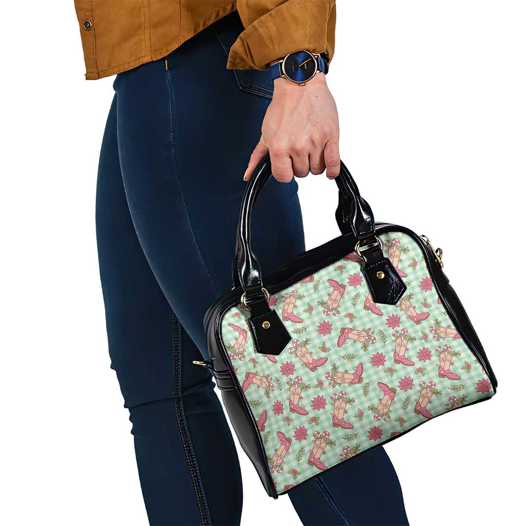 Green Paniolo Palaka Hawaiian Cowgirl Christmas Shoulder Handbag - Polynesian Pride