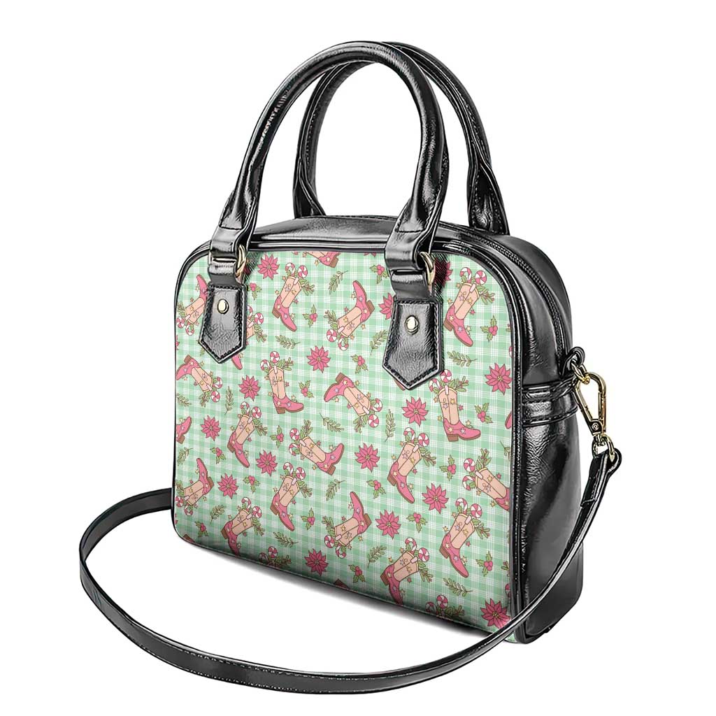 Green Paniolo Palaka Hawaiian Cowgirl Christmas Shoulder Handbag - Polynesian Pride