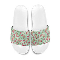 Green Paniolo Palaka Hawaiian Cowgirl Christmas Slide Sandals - Polynesian Pride