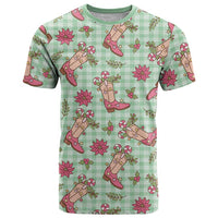 Green Paniolo Palaka Hawaiian Cowgirl Christmas T Shirt - Polynesian Pride