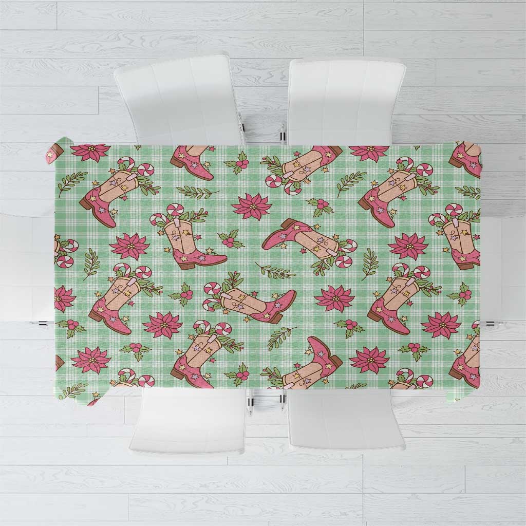 Green Paniolo Palaka Hawaiian Cowgirl Christmas Tablecloth LT9 Green - Polynesian Pride