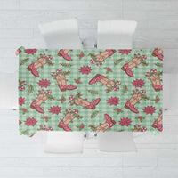 Green Paniolo Palaka Hawaiian Cowgirl Christmas Tablecloth LT9 Green - Polynesian Pride