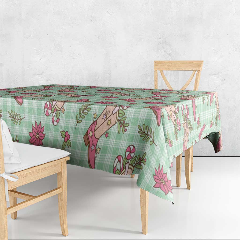 Green Paniolo Palaka Hawaiian Cowgirl Christmas Tablecloth LT9 - Polynesian Pride