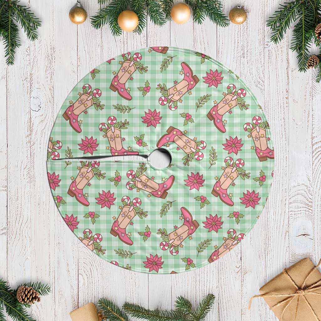 Green Paniolo Palaka Hawaiian Cowgirl Christmas Tree Skirt LT9 Casual Green - Polynesian Pride
