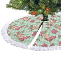Green Paniolo Palaka Hawaiian Cowgirl Christmas Tree Skirt LT9 - Polynesian Pride