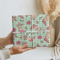 Green Paniolo Palaka Hawaiian Cowgirl Christmas Wrapping Paper LT9 - Polynesian Pride