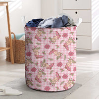 Pink Paniolo Palaka Hawaiian Cowgirl Christmas Laundry Basket LT9 Pink - Polynesian Pride
