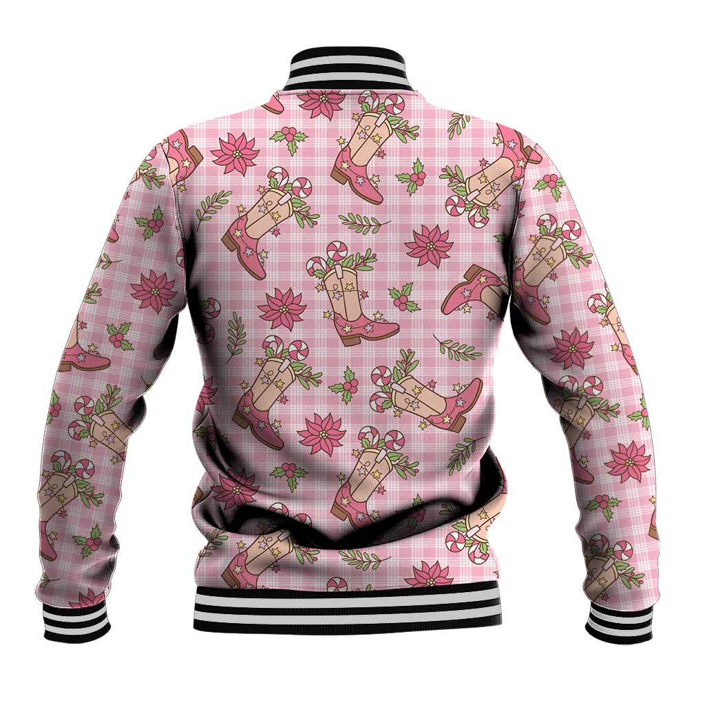 Pink Paniolo Palaka Hawaiian Cowgirl Christmas Baseball Jacket LT9 - Polynesian Pride