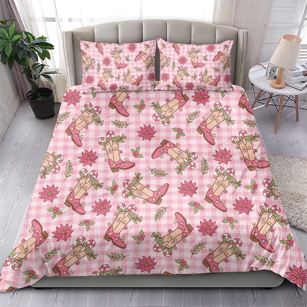 Pink Paniolo Palaka Hawaiian Cowgirl Christmas Bedding Set - Polynesian Pride
