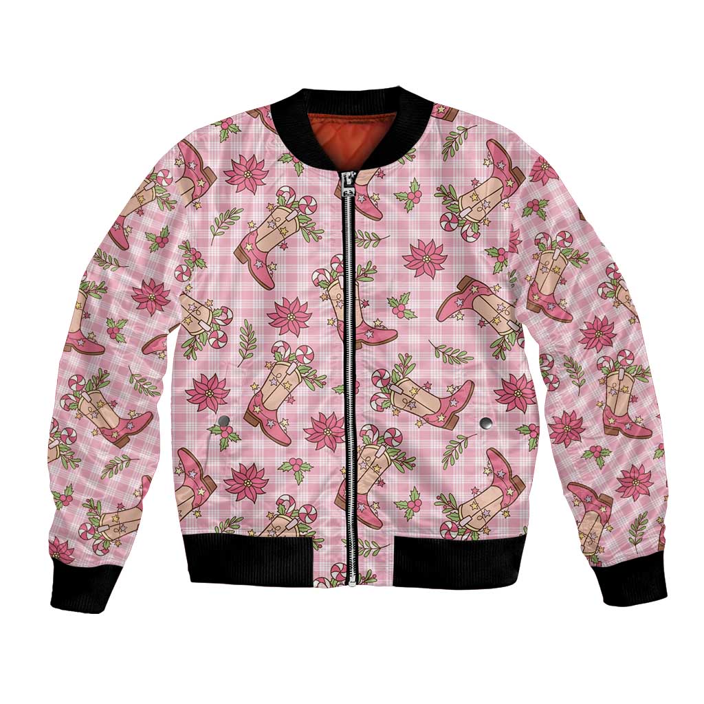 Pink Paniolo Palaka Hawaiian Cowgirl Christmas Bomber Jacket LT9 Unisex Pink - Polynesian Pride