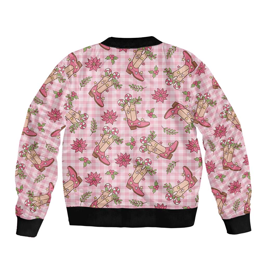 Pink Paniolo Palaka Hawaiian Cowgirl Christmas Bomber Jacket LT9 - Polynesian Pride