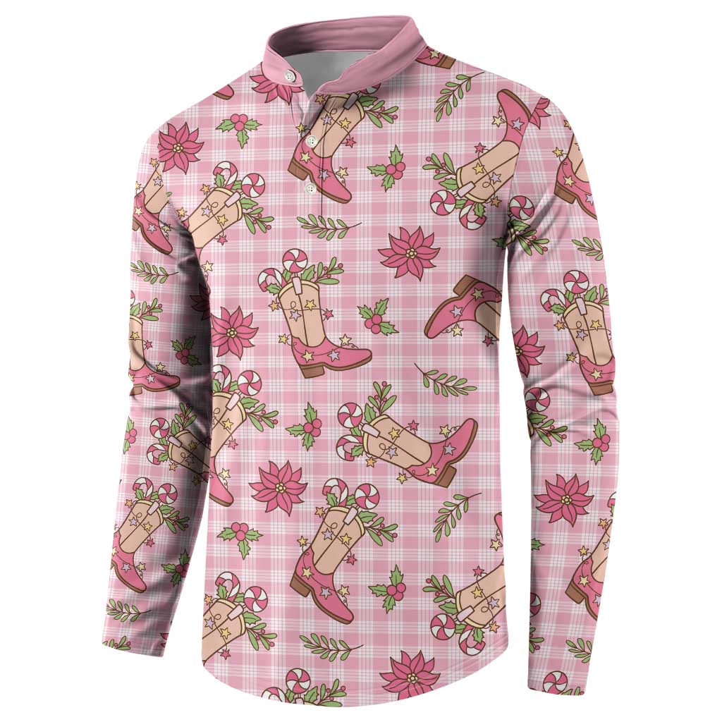Pink Paniolo Palaka Hawaiian Cowgirl Christmas Button Sweatshirt - Polynesian Pride