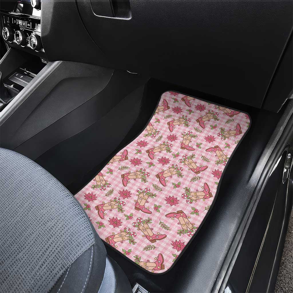 Pink Paniolo Palaka Hawaiian Cowgirl Christmas Car Mats - Polynesian Pride