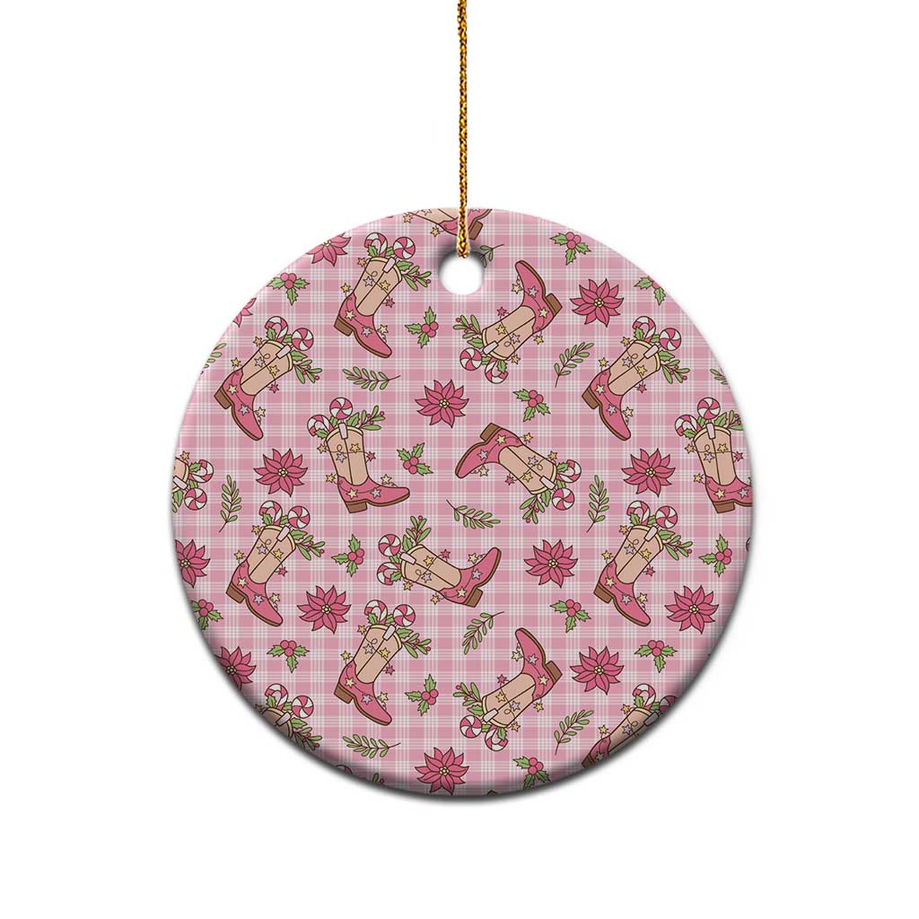 Pink Paniolo Palaka Hawaiian Cowgirl Christmas Ceramic Ornament LT9 - Polynesian Pride