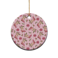 Pink Paniolo Palaka Hawaiian Cowgirl Christmas Ceramic Ornament LT9 - Polynesian Pride