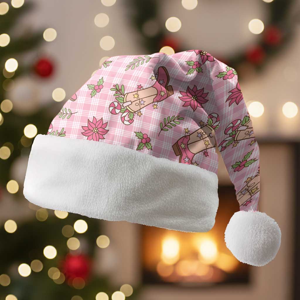 Pink Paniolo Palaka Hawaiian Cowgirl Christmas Santa Hat - Polynesian Pride