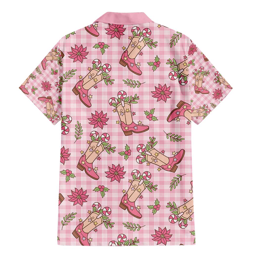 Pink Paniolo Palaka Hawaiian Cowgirl Christmas Family Matching Mermaid Dress and Hawaiian Shirt - Polynesian Pride