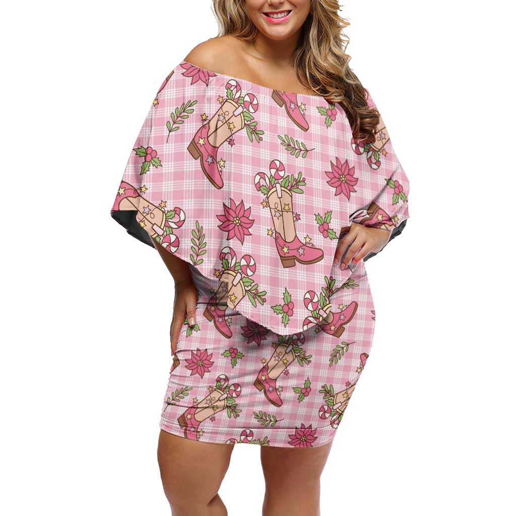 Pink Paniolo Palaka Hawaiian Cowgirl Christmas Family Matching Off Shoulder Short Dress and Hawaiian Shirt - Polynesian Pride