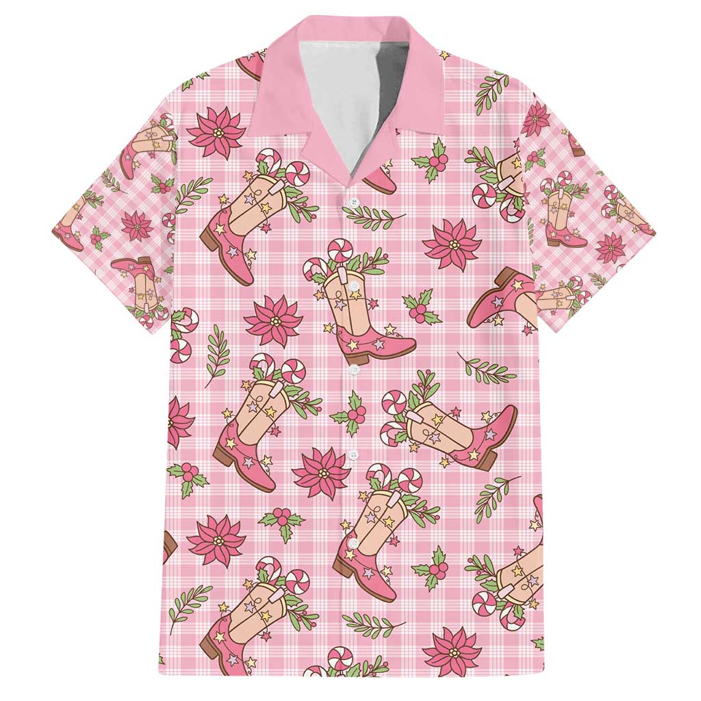 Pink Paniolo Palaka Hawaiian Cowgirl Christmas Family Matching Puletasi and Hawaiian Shirt - Polynesian Pride