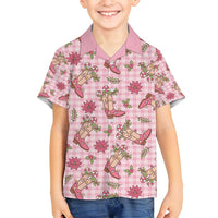 Pink Paniolo Palaka Hawaiian Cowgirl Christmas Family Matching Puletasi and Hawaiian Shirt - Polynesian Pride
