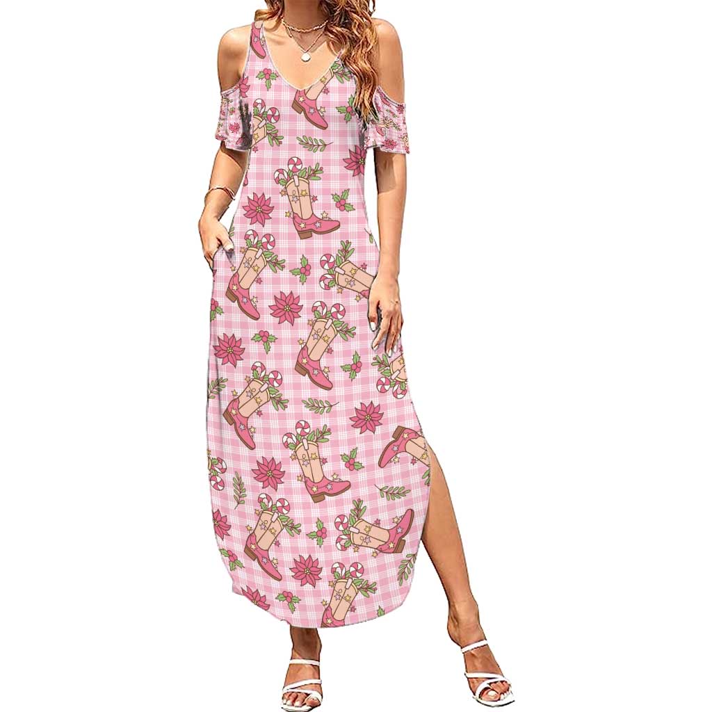 Pink Paniolo Palaka Hawaiian Cowgirl Christmas Family Matching Summer Maxi Dress and Hawaiian Shirt - Polynesian Pride