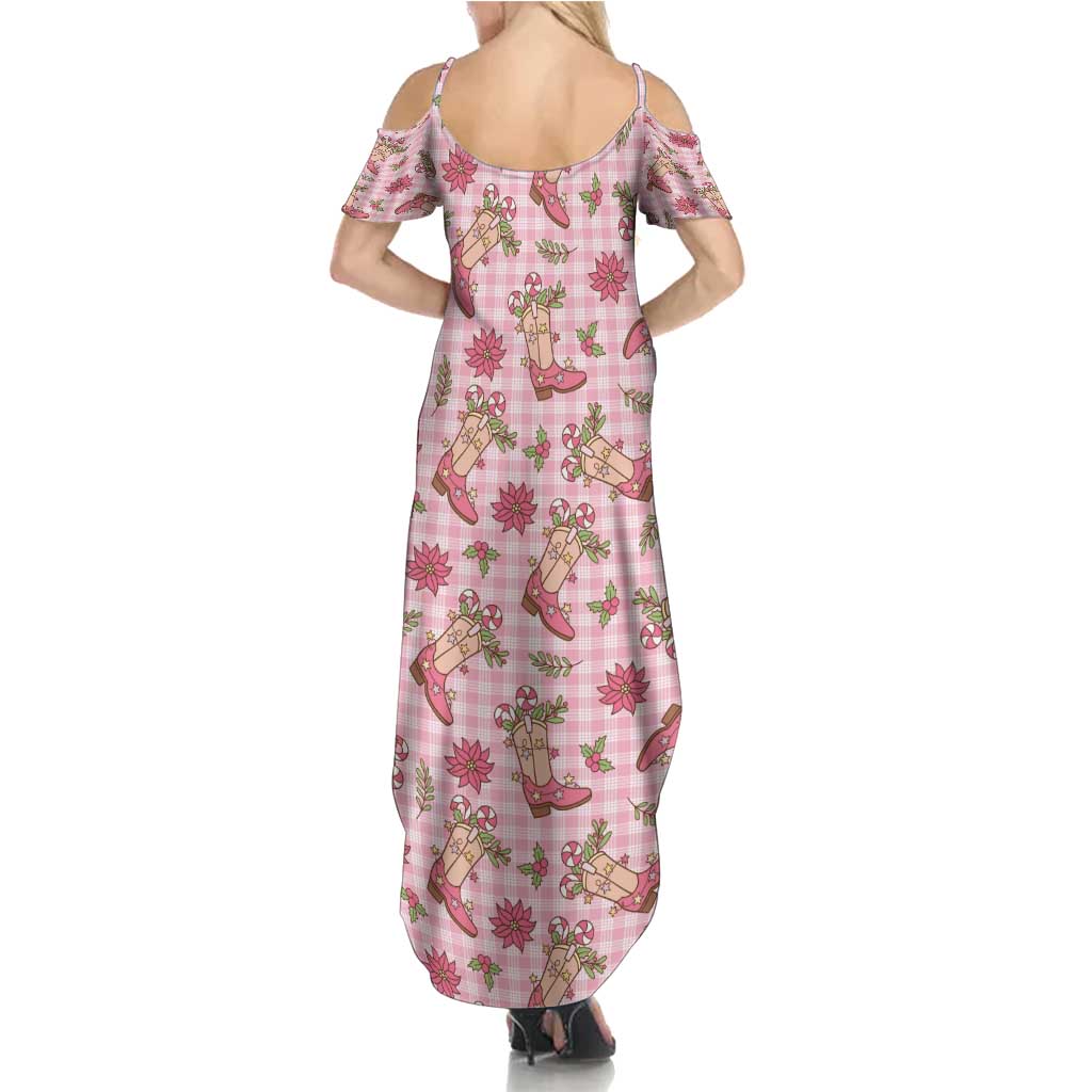 Pink Paniolo Palaka Hawaiian Cowgirl Christmas Family Matching Summer Maxi Dress and Hawaiian Shirt - Polynesian Pride