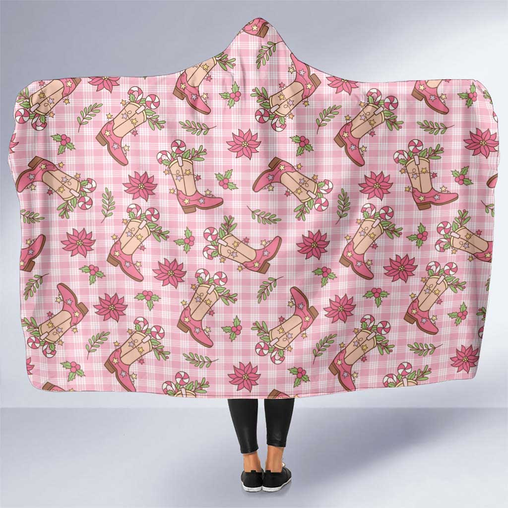 Pink Paniolo Palaka Hawaiian Cowgirl Christmas Hooded Blanket LT9 One Size Pink - Polynesian Pride