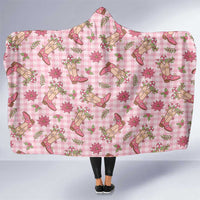 Pink Paniolo Palaka Hawaiian Cowgirl Christmas Hooded Blanket LT9 One Size Pink - Polynesian Pride