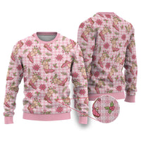 Pink Paniolo Palaka Hawaiian Cowgirl Christmas Ugly Christmas Sweater - Polynesian Pride