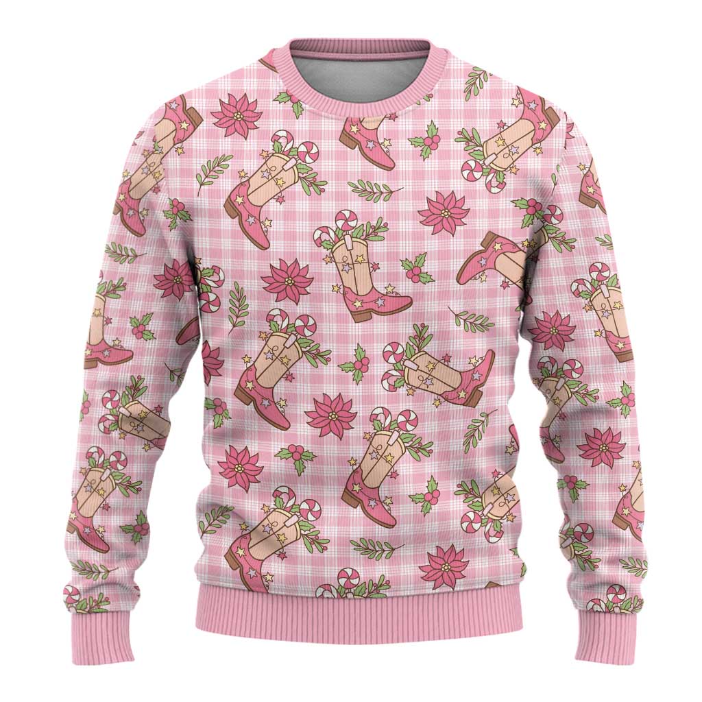 Pink Paniolo Palaka Hawaiian Cowgirl Christmas Ugly Christmas Sweater - Polynesian Pride